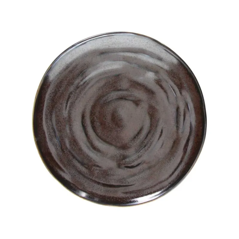 Piatto piano cm 24 Material bronze Porcellana Marrone Spedito Oggi