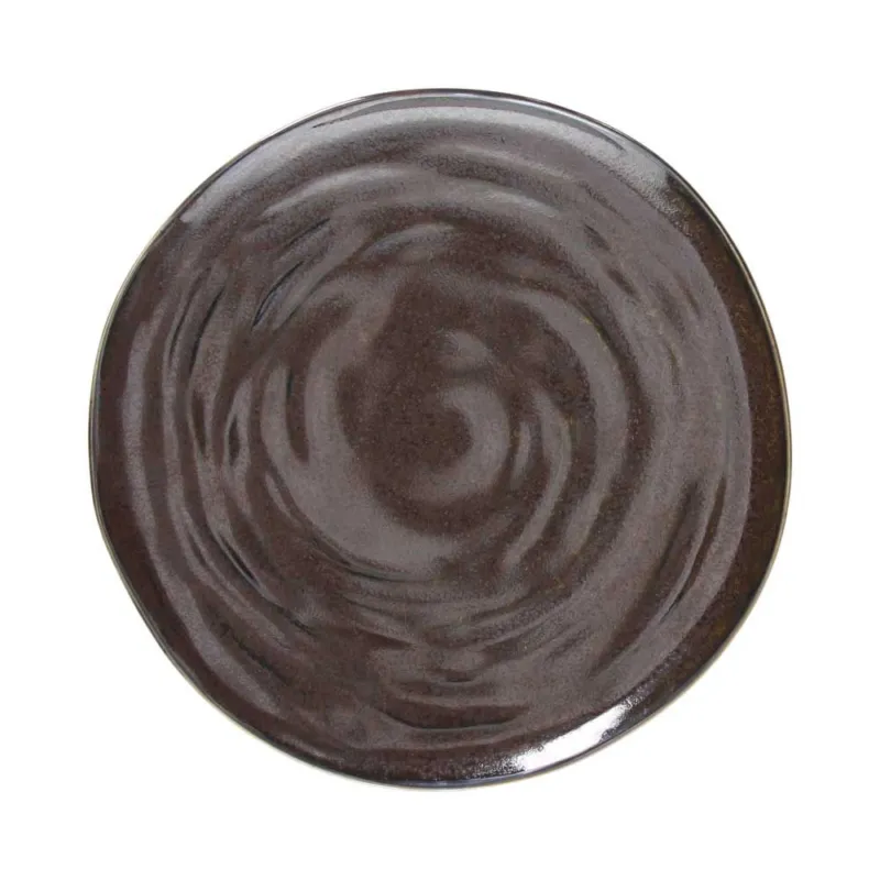 Piatto piano cm 28 Material bronze Porcellana Marrone Saldi