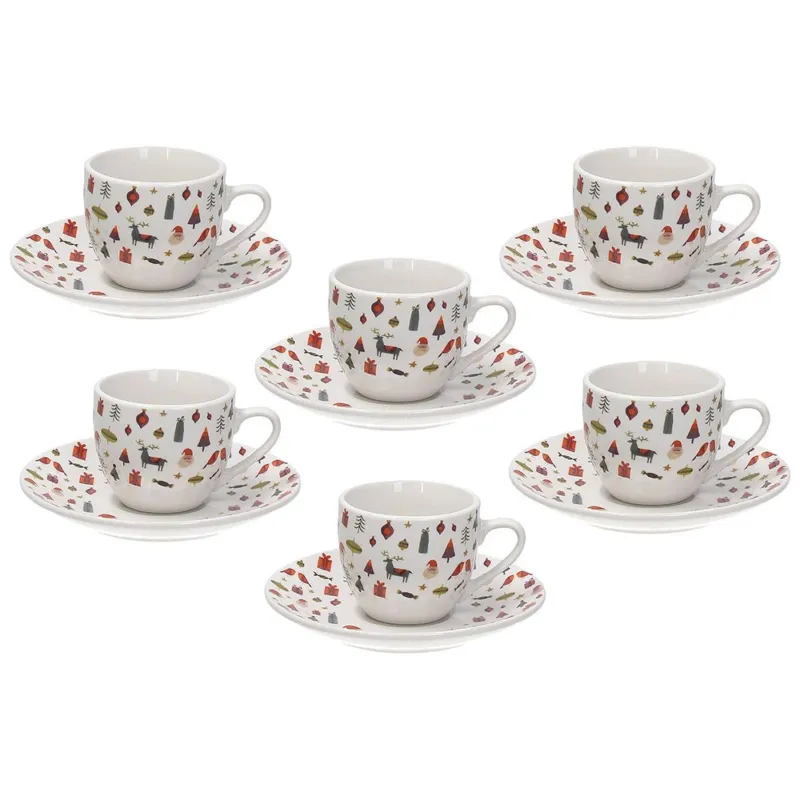 Quantità Limitata Confezione 6 tazzine caffè con piattino 80 cc Candy Porcellana Multicolor