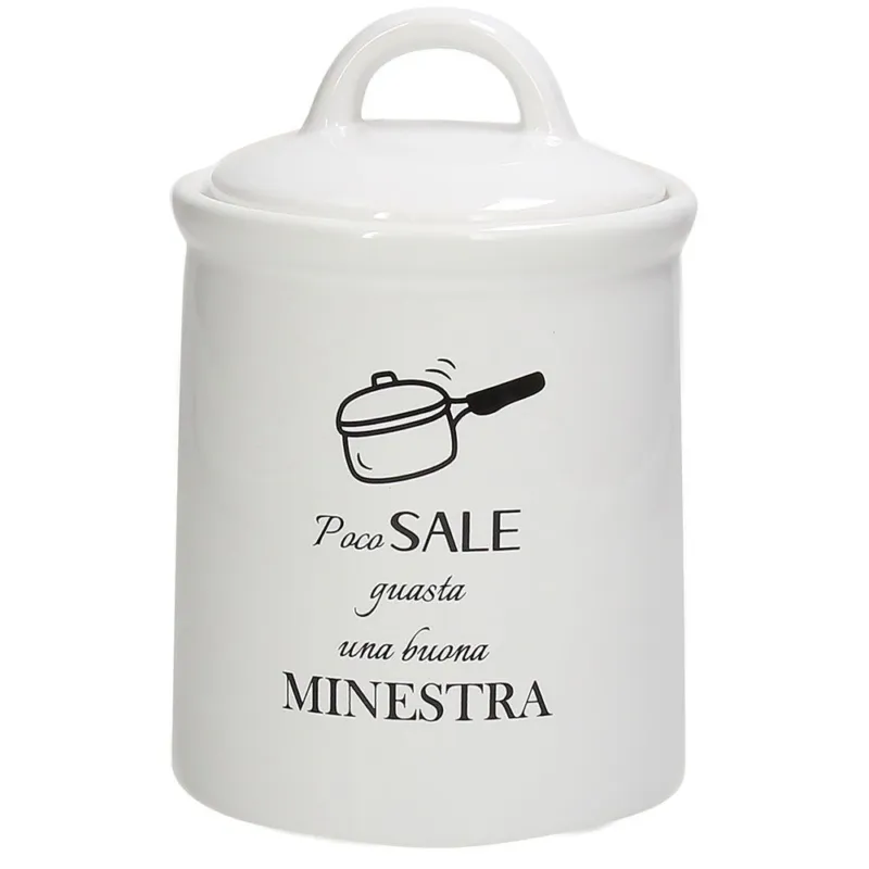 Promo Stagionale Barattolo sale cm 17 h Kitchen cool Ceramica Bianco
