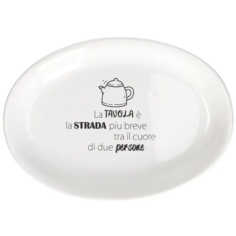 Piatto ovale cm 38 Kitchen cool Ceramica Bianco Direttamente Dal Produttore
