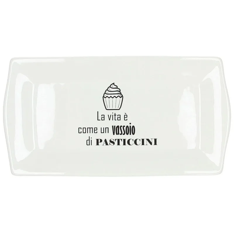 Sconto Piatto rettangolare cm 32 Kitchen cool Ceramica Bianco