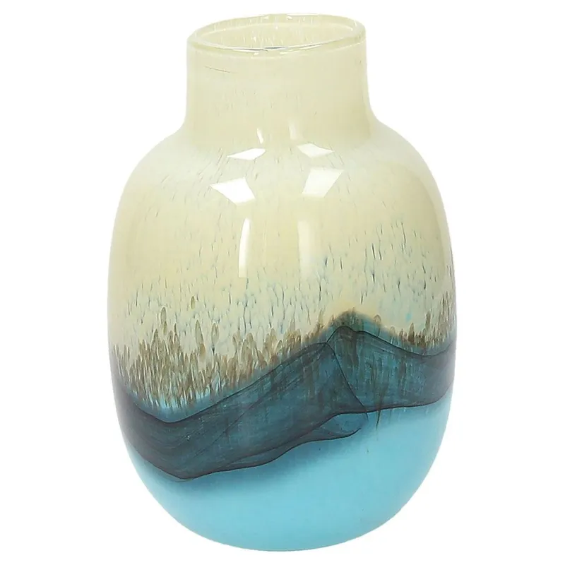 Vaso bombato azzurro cm 20h Sonic Vetro Multicolor Novità