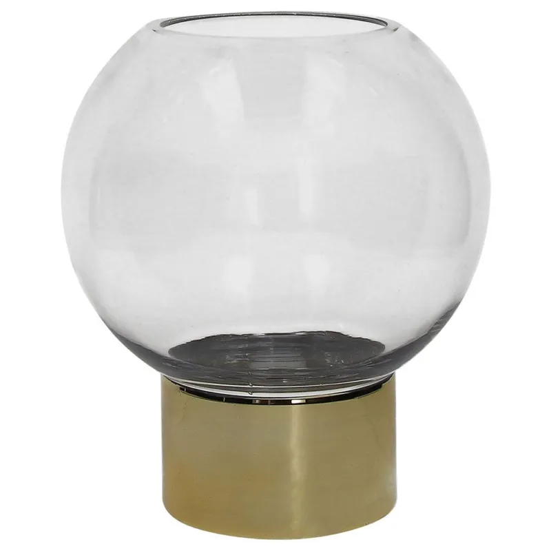 Spedito Oggi Vaso palla trasp.cm 26 h Bubble Vetro Trasparente