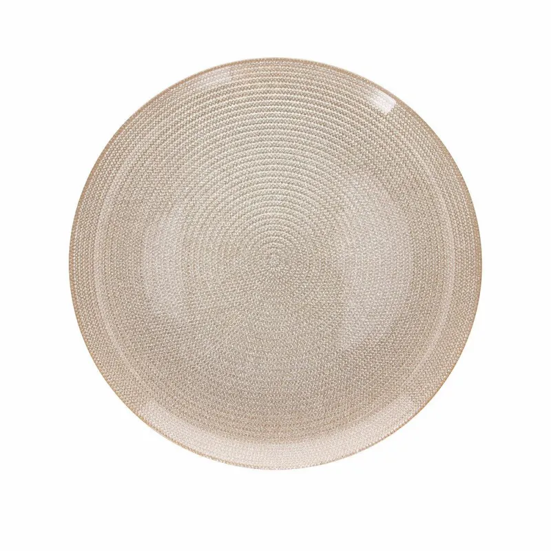 Soddisfatti O Rimborsati Piatto rotondo cm 33 Rose gold Vetro Beige