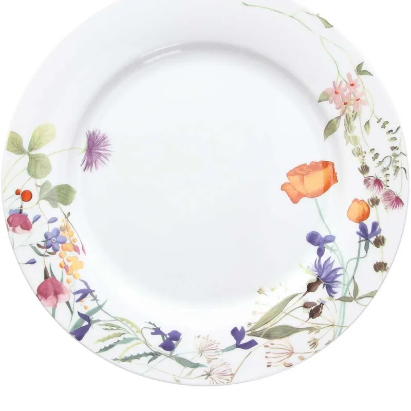 Nuova Collezione Rotondo da portata 31 cm Flora Porcellana Bianco