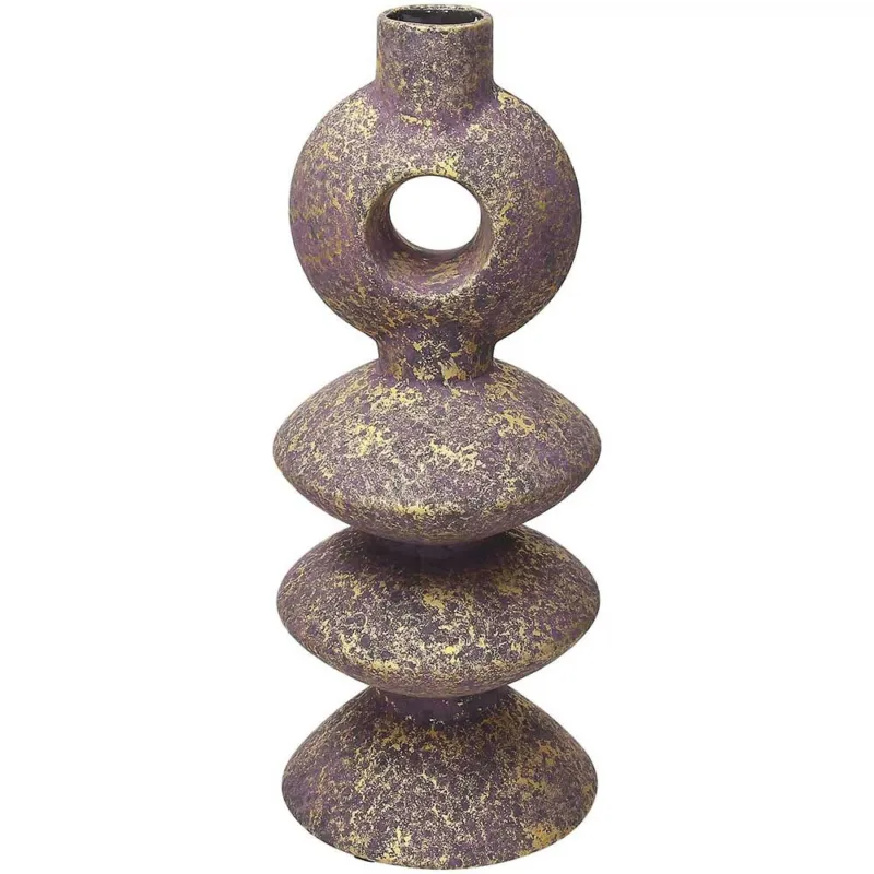 Vaso bottiglia c/foro cm 41 h Purple Ceramica Viola Subito Disponibile