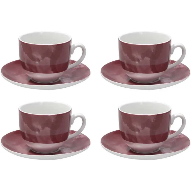 Più Venduto Confezione 4 tazze cappuccino con piatto 250 cc Colorplay Porcellana Viola
