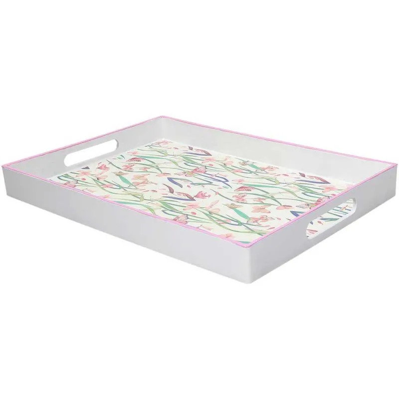 Saldi Vassoio cm 25x35 Butterfly ball Plastica Rosa