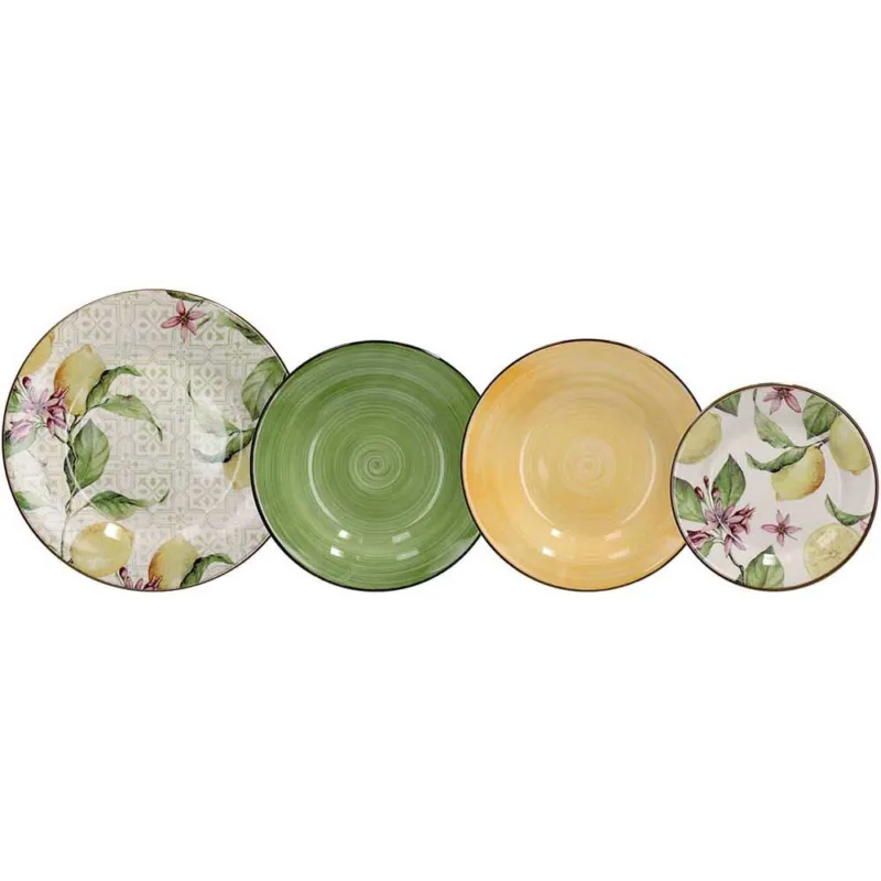 Servizio piatti 18 pezzi Zagara Gres Porcellanato Multicolor Affare