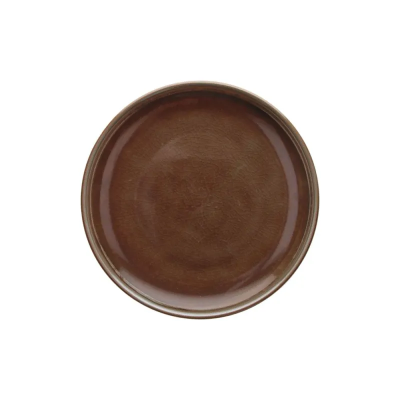 Esclusivo Rotondo piano cm 28 Terra brown Porcellana Marrone
