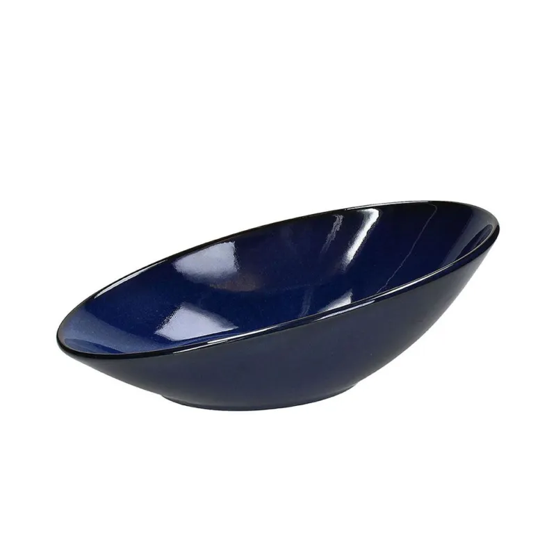 Super Prezzo Contenitore ovale cm 25 Blu Stoneware Blu