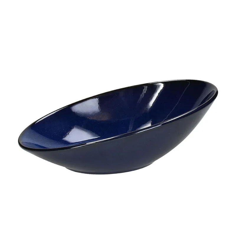 Occasione Imperdibile Contenitore ovale cm 30 Blu Stoneware Blu