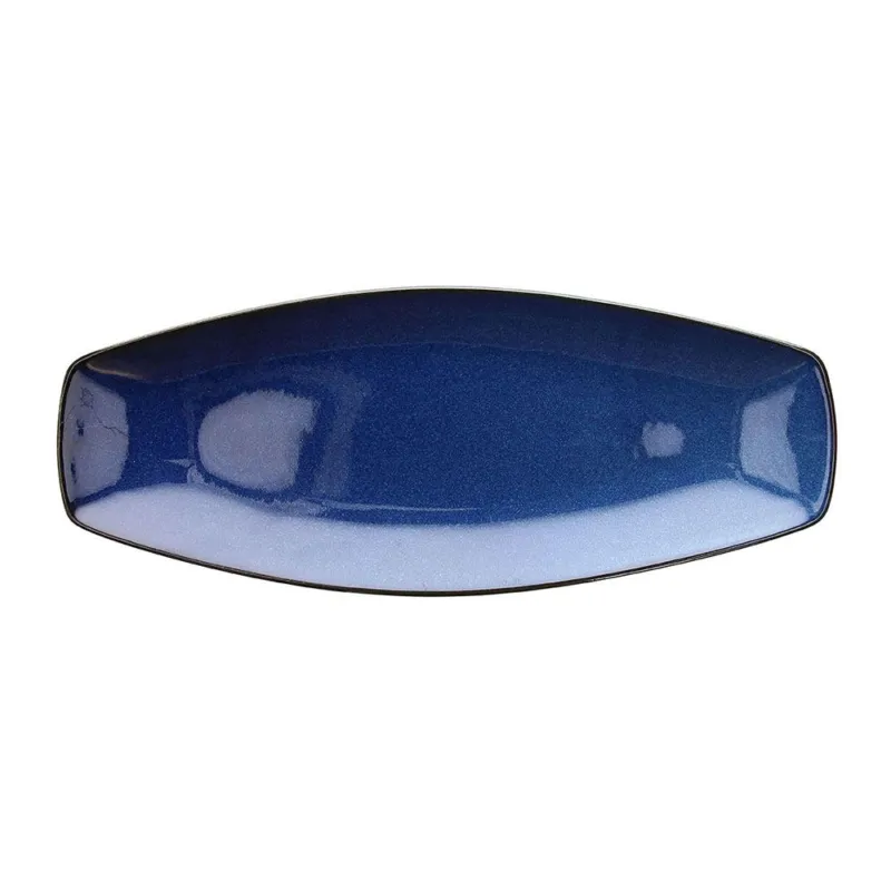 Vassoio rettangolare cm 38,5x15 Blu Stoneware Blu Quantità Limitata