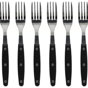Set 6 forchette nere rivettate Acciaio Inox 18/0 Nero Saldi