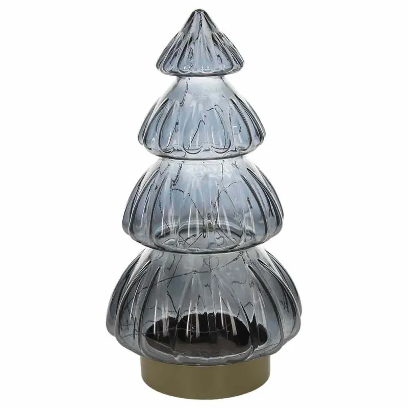 Promo Stagionale Albero grande con led h 28,5 cm Xmas Wood Vetro Trasparente