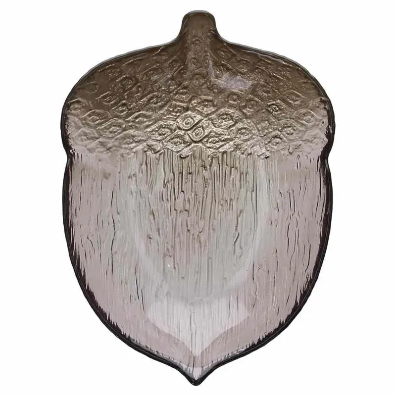 Sconto Piatto ghianda fume cm 21x15 Walnut Vetro Marrone