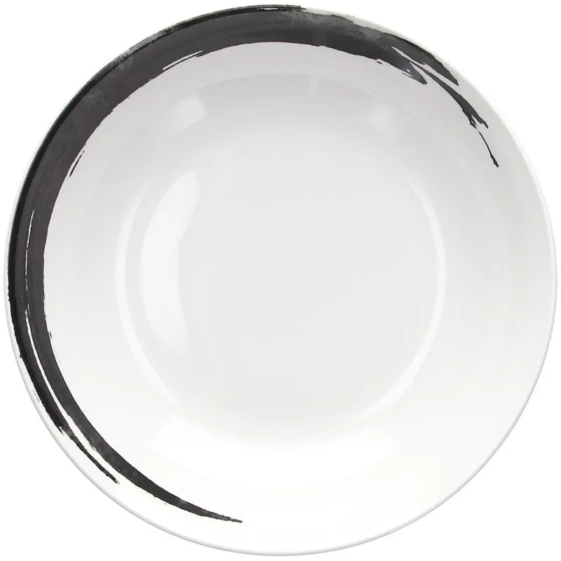 Compra Online Piatto fondo 20 cm Orbit Porcellana Bianco-Nero