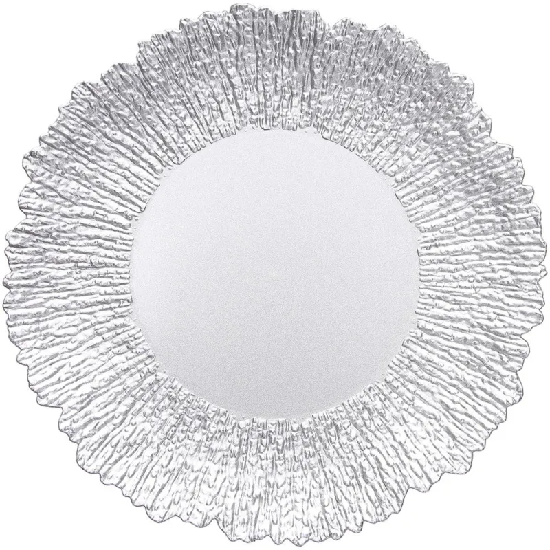 Miglior Prezzo Sottopiatto argento diametro cm 33 Anemone Polipropilene Bianco