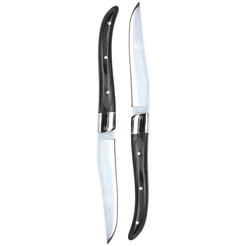 Ordina Subito Set 2 coltelli forgiati bistecca Wooden Acciaio inox Nero