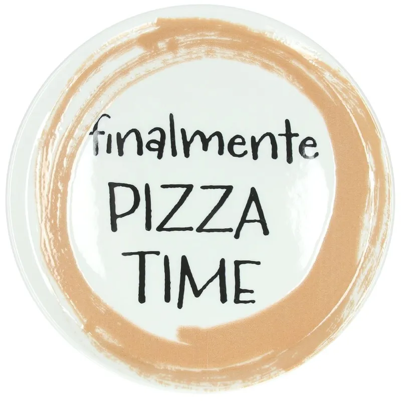 Pagamento Sicuro Rotondo Pizza Cm 33 Cinzia Pizza Time Porcellana Multicolor
