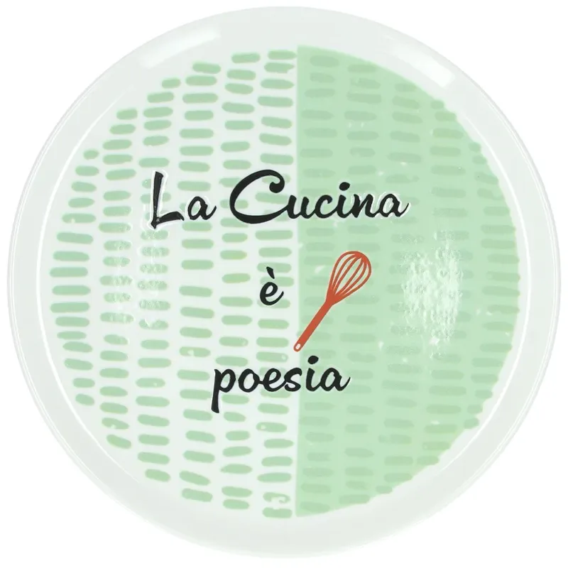 Rotondo Pizza Cm 33 Poesia Porcellana Verde Non Perdere