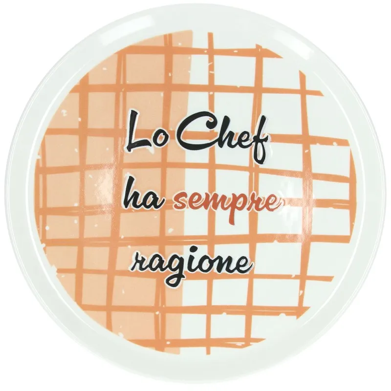 Affare Rotondo Pizza Cm 33 Chef Porcellana Arancio