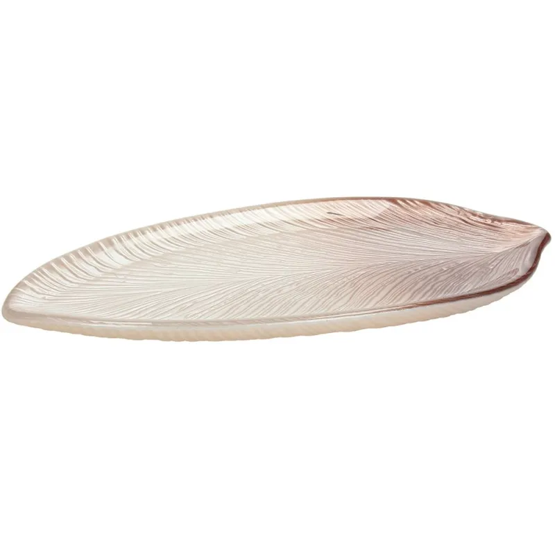 Offerta Del Giorno Foglia Rosa Cm 30 Galassia Leaf Vetro Rosa