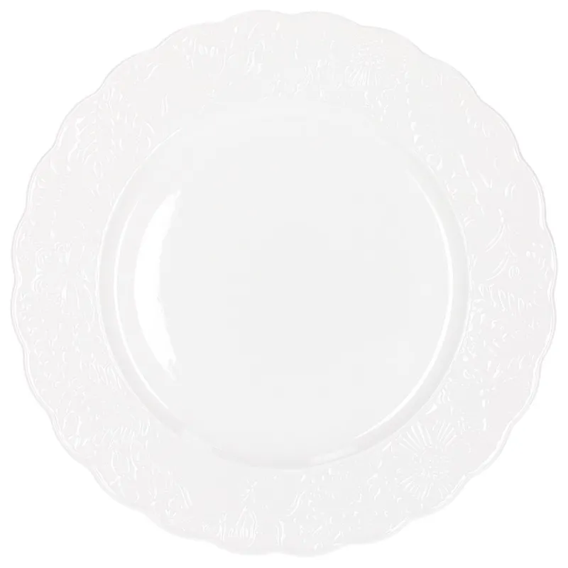 Piatto Piano 28 cm Lace Porcellana Bianco Subito Disponibile