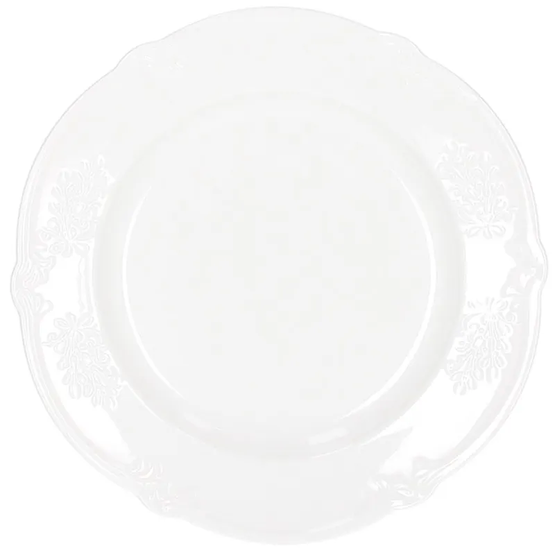 Offerta Lampo Piatto Dessert 22 cm Flower Porcellana Bianco