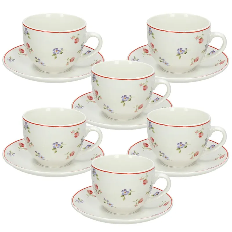 Confezione 4 tazze Cappuccino con Cc260 Poema Camargue Porcellana Rosa Offerta Limitata