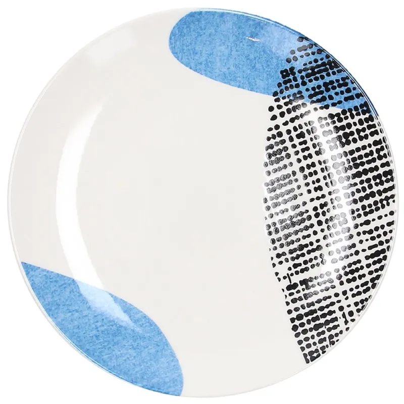 Piatto Dessert 19 cm Ikonic Porcellana Blu Popolare