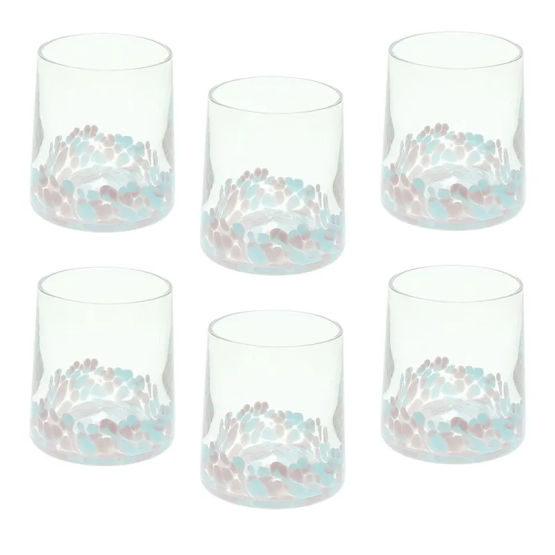 Set 6 Bicchieri Cc300 Pink Venezia Vetro Multicolor Professionale