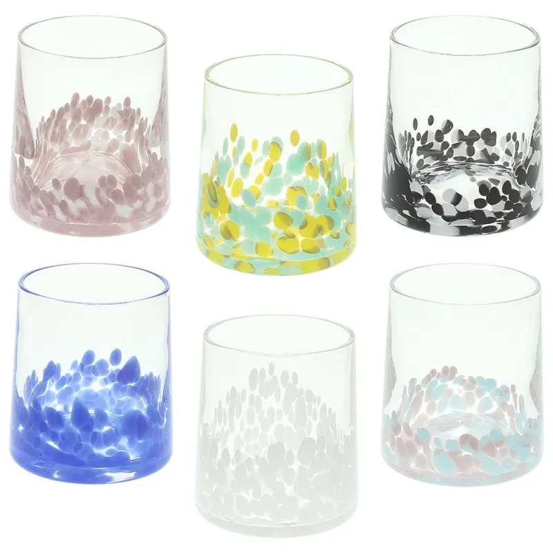Set 6 Bicchieri Cc300 Assortiti Vetro Venezia Vetro Multicolor Non Perdere