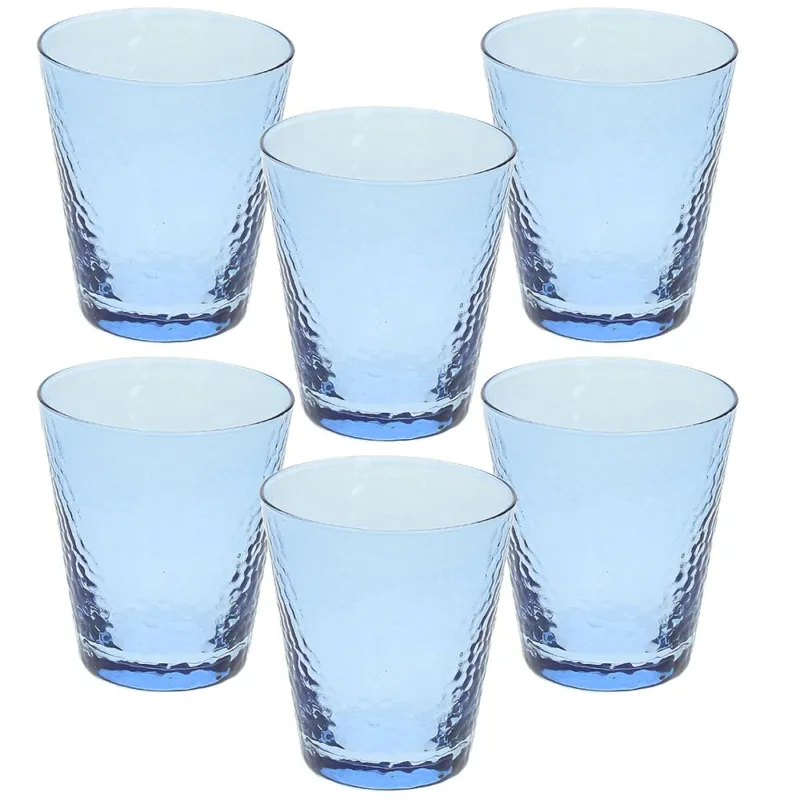 Promozione Set 6 Bicchieri Cc330 Blu Vetro Alice Vetro Blu