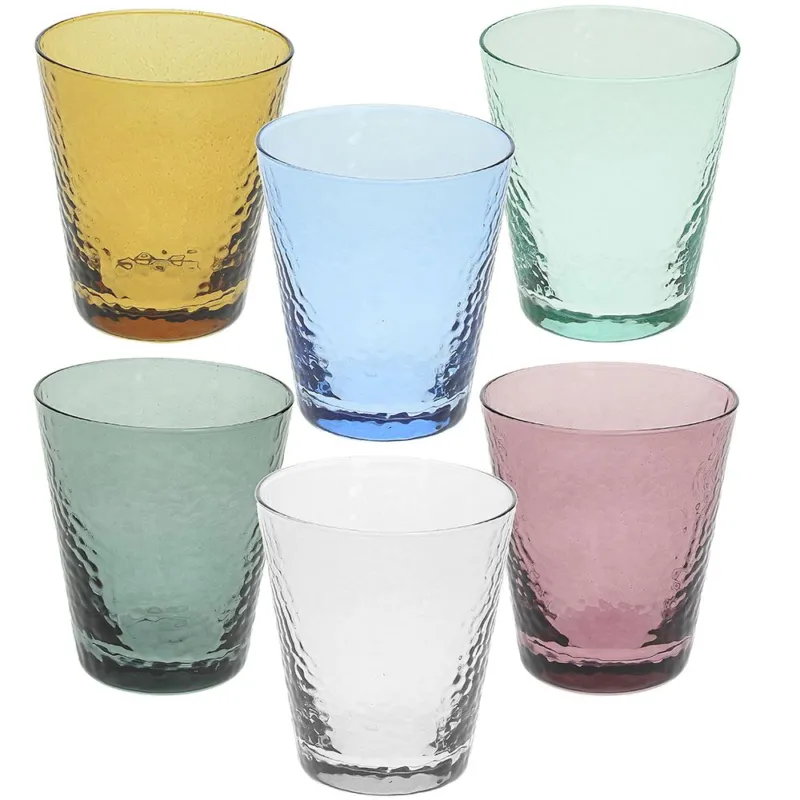 Set 6 Bicchieri Cc330 Assortiti Vetro Alice Vetro Multicolor Reso Gratuito