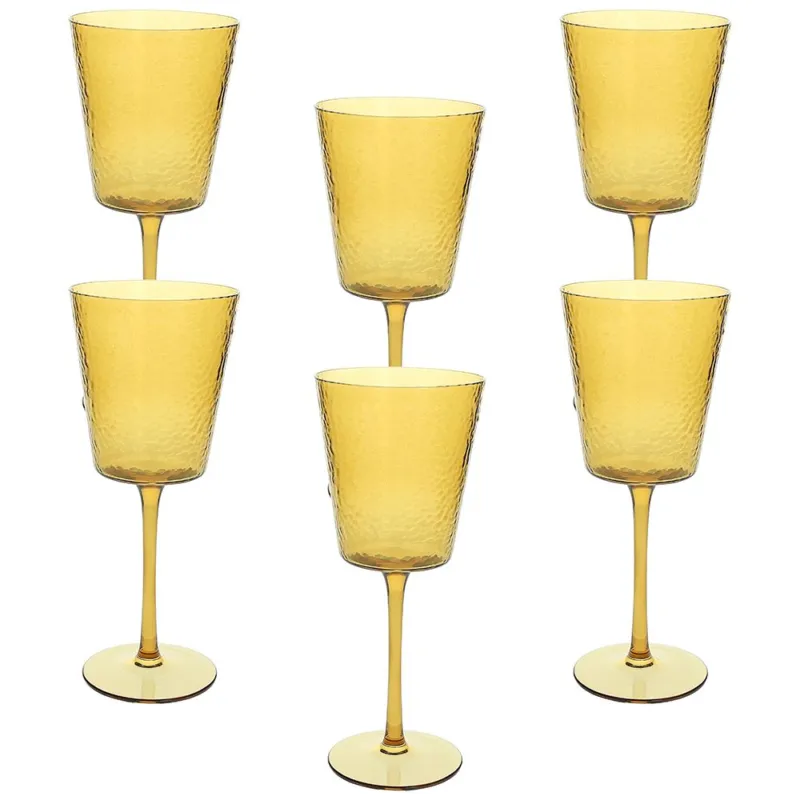 Set 6 Calici Cc370 Ambra Vetro Alice Vetro Giallo Solo Oggi