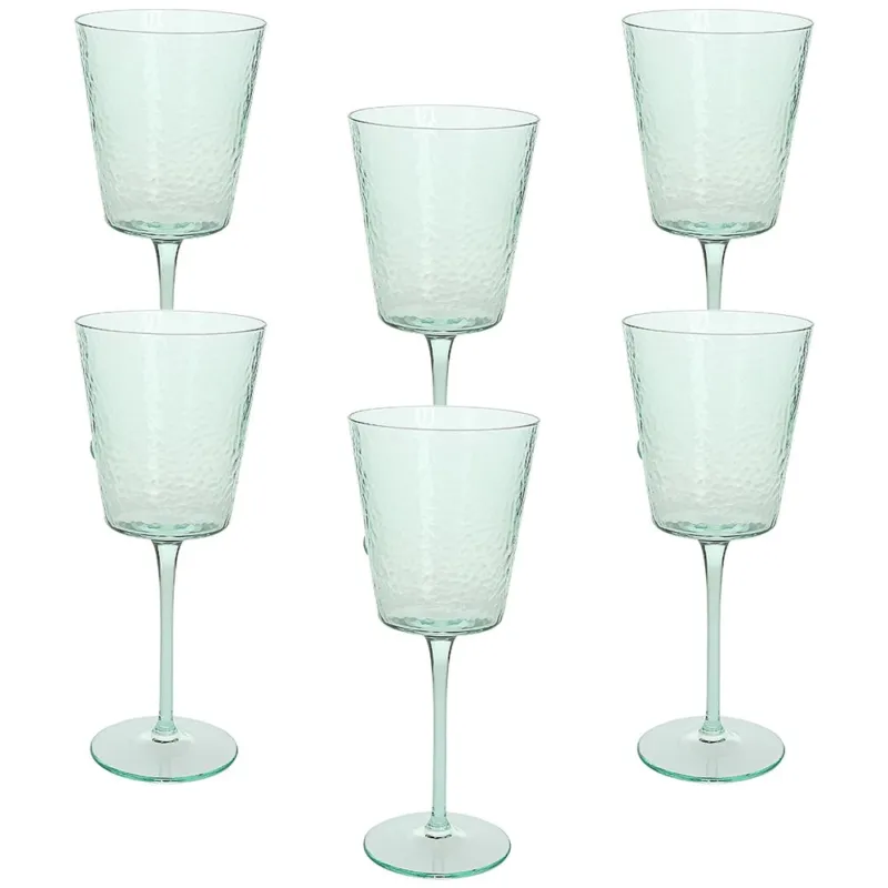 Offerta Speciale Set 6 Calici Cc370 Verde Vetro Alice Vetro Verde