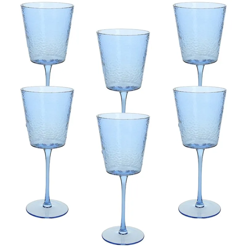 Solo Oggi Set 6 Calici Cc370 Blu Vetro Alice Vetro Blu