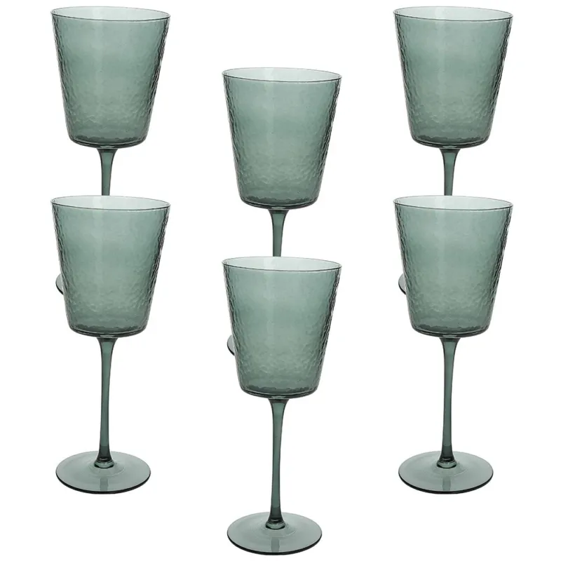 Set 6 Calici Cc370 Fume‘ Vetro Alice Vetro Grigio Nuova Collezione