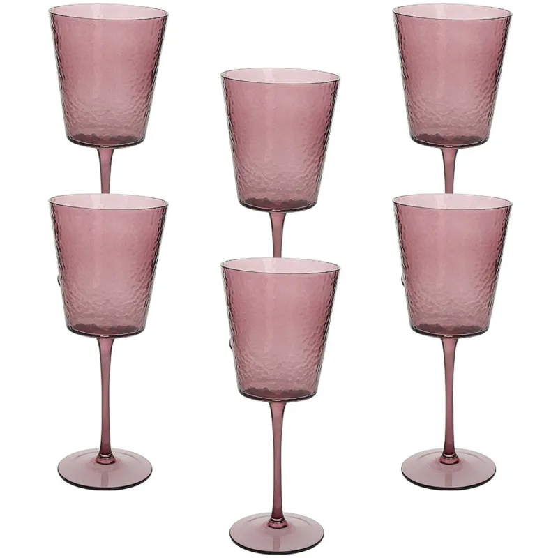 Offerta Del Giorno Set 6 Calici Cc370 Ametista Vetro Alice Vetro Rosa