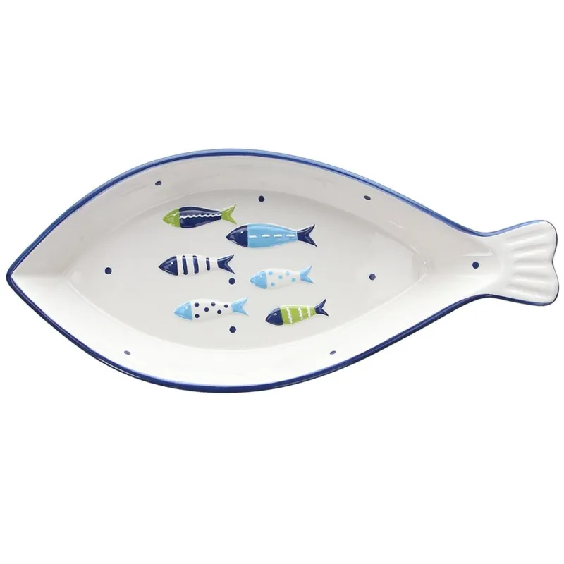 Occasione Imperdibile Piatto Fondo Pesce Cm 30,5 Stoneware Blu