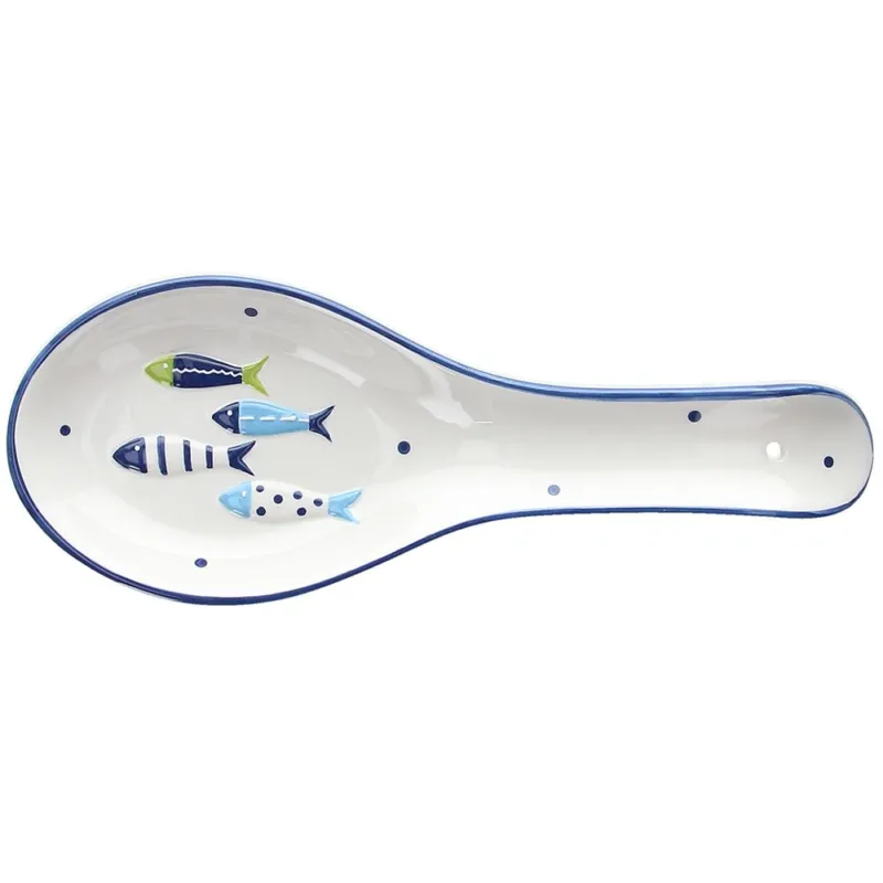 Poggiamestolo Cm 26 Stoneware Blu Popolare