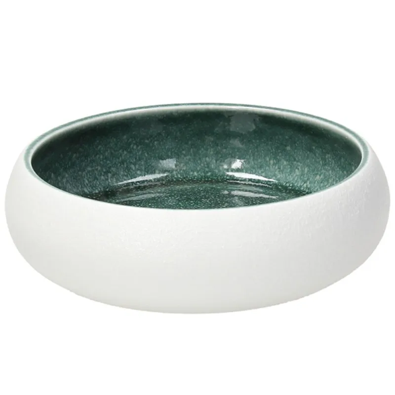 Ultimissimo Modello Coppetta Bowl 17 cm Elipse White Teal Stoneware Bianco-Verde