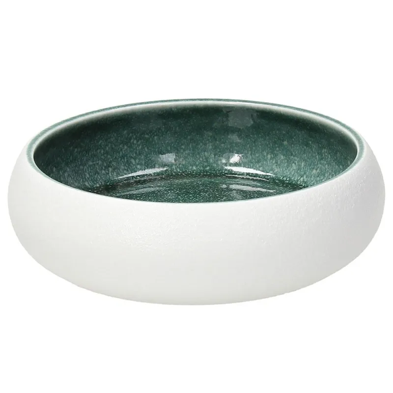 Occasione Coppetta Bowl 20 cm Elipse White Teal Stoneware Bianco-Verde