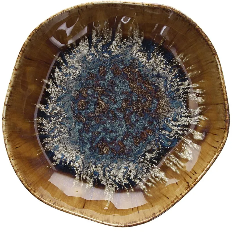 Piatto cous cous 24 cm Reef Oyster Porcellana Ambra-Blu Scelto Dai Clienti