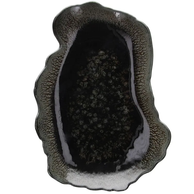 Prezzo Scontato Ovale 30 x 20 cm Reef Vertigo Porcellana Nero