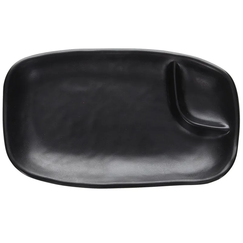 Piattino Sushi 19 cm Nero Melamina Nero Sconto