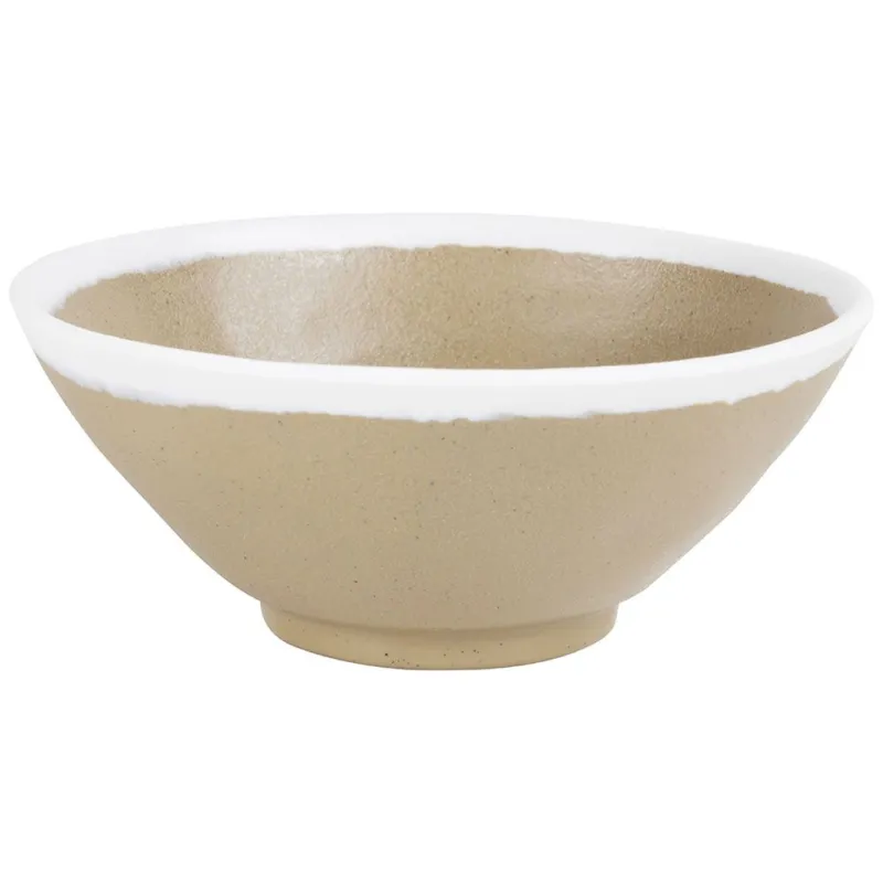 Insalatiera 20 cm Brown White Rim Melamina Beige Reso Gratuito