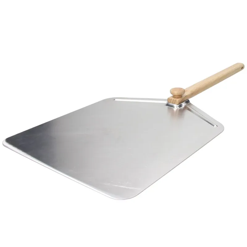 Pala pizza con manico pieghevole 73 x 30 cm Alluminio-Legno Argento Professionale